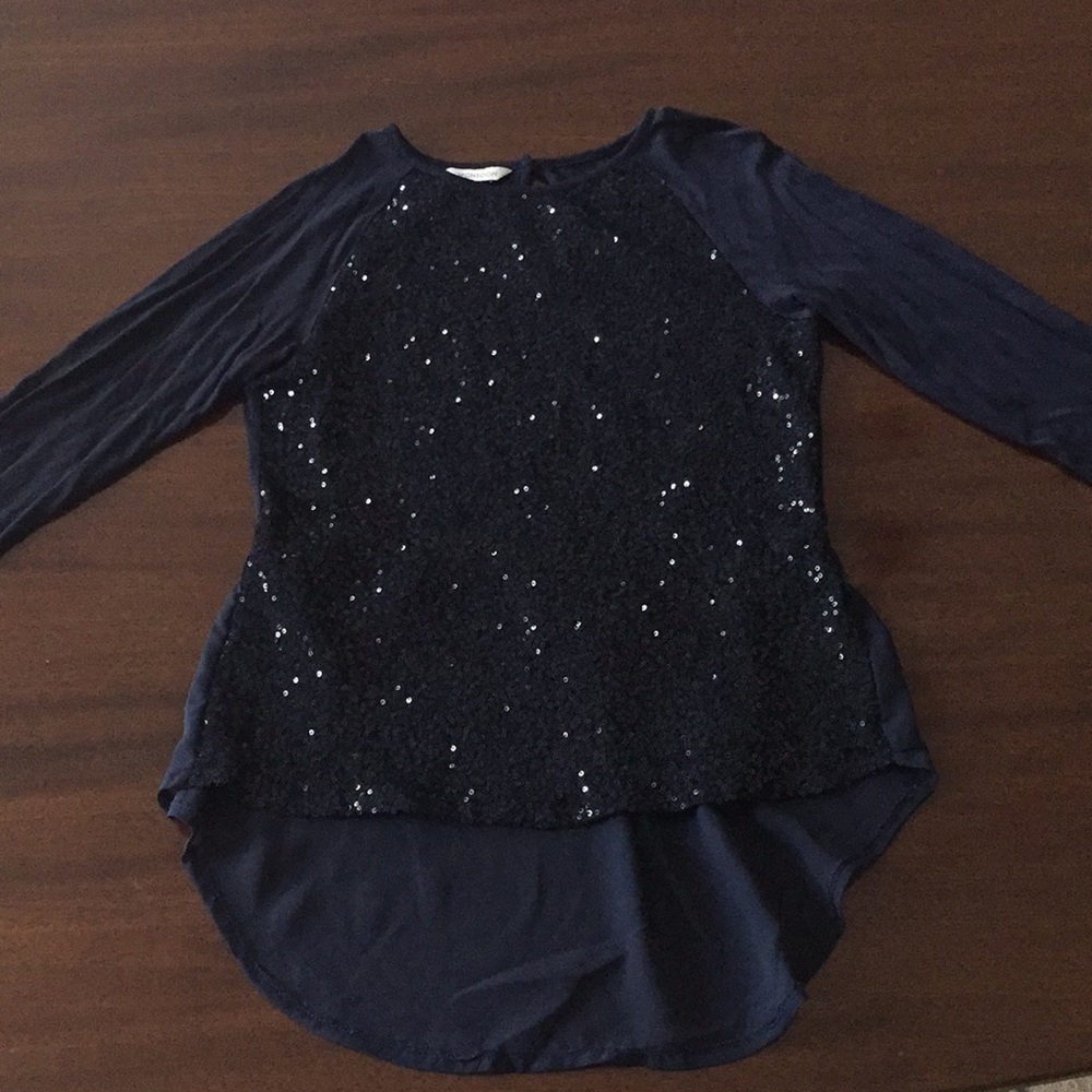 Navy Dress shirt with sequins